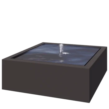 Fontanna ogrodowa z aluminium - Lyra - 120 x 120 x 40 cm - RAL7016 matowy (szary antracyt) - Z oświetleniem LED