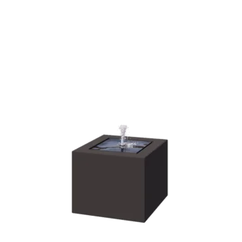 Fontanna ogrodowa z aluminium - Lyra - 50 x 50 x 40 cm - RAL7016 matowy (szary antracyt) - Z oświetleniem LED