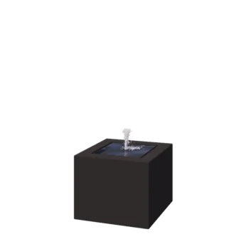 Fontanna ogrodowa z aluminium - Lyra - 50 x 50 x 40 cm - RAL9005 matowy (czarny) - Z oświetleniem LED