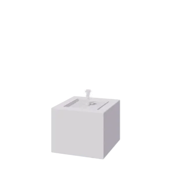 Fontanna ogrodowa z aluminium - Lyra - 50 x 50 x 40 cm - RAL9010 matowy (biały) - Z oświetleniem LED