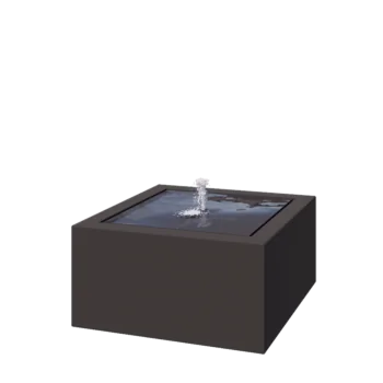 Fontanna ogrodowa z aluminium - Lyra - 80 x 80 x 40 cm - Inny kolor RAL - Z oświetleniem LED