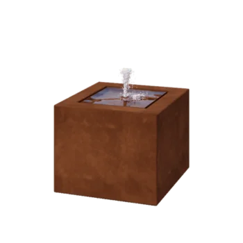 Fontanna ogrodowa ze stali corten - Lyra - 50 x 50 x 40 cm - Bez oświetleniem LED